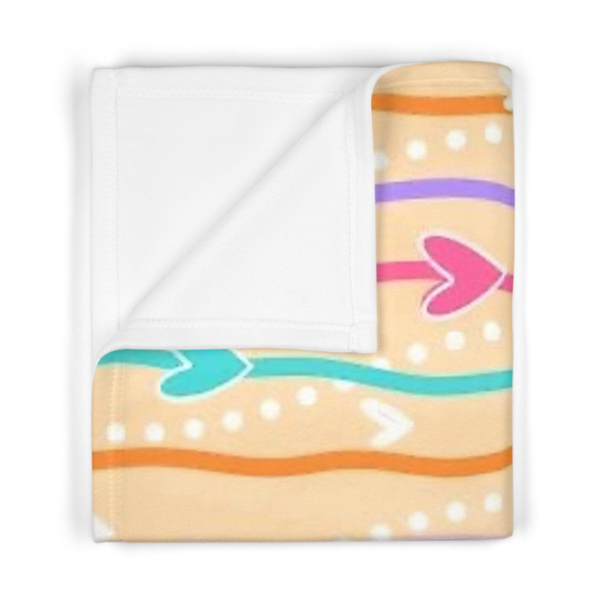 Hearts & Waves Baby Blanket – Soft Fleece Nursery Throw