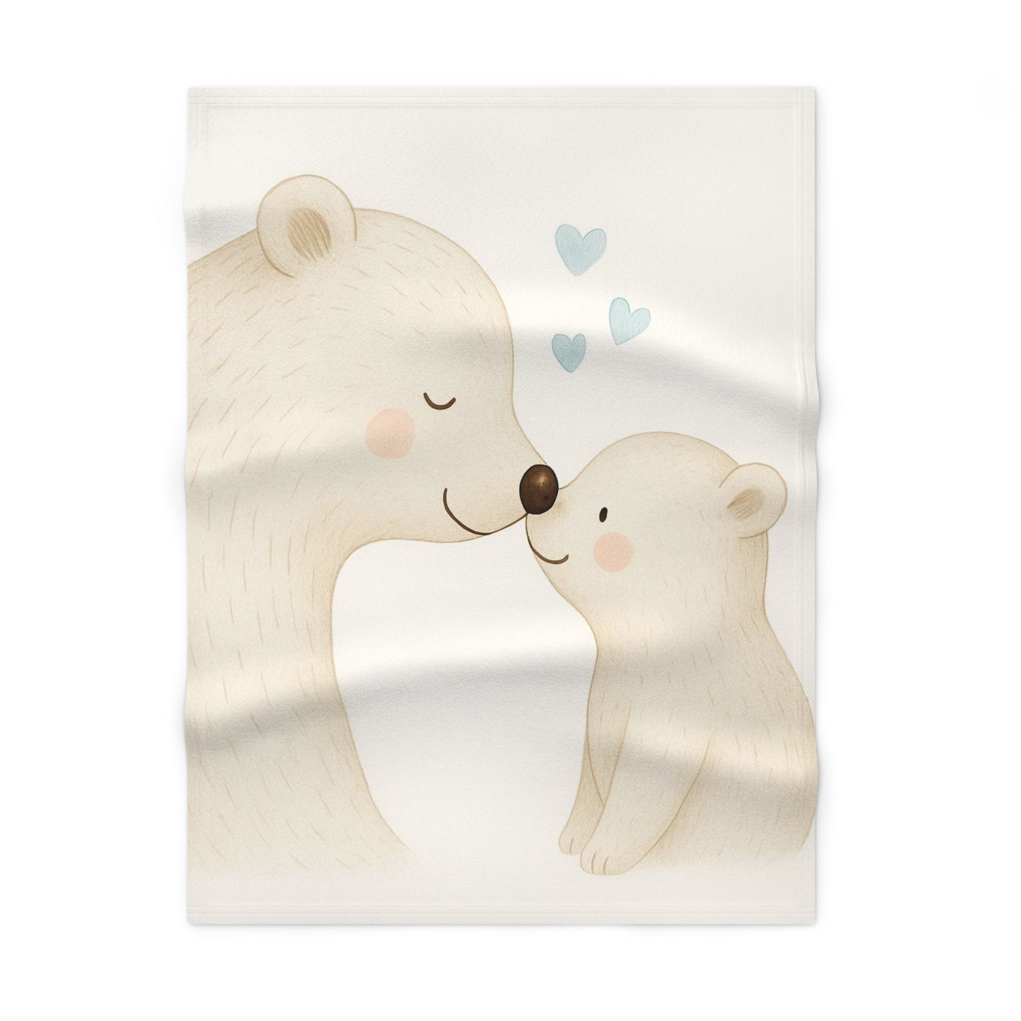 Cute Polar Bear Baby Blanket – Soft Fleece Nursery Throw with Mama & Baby Design