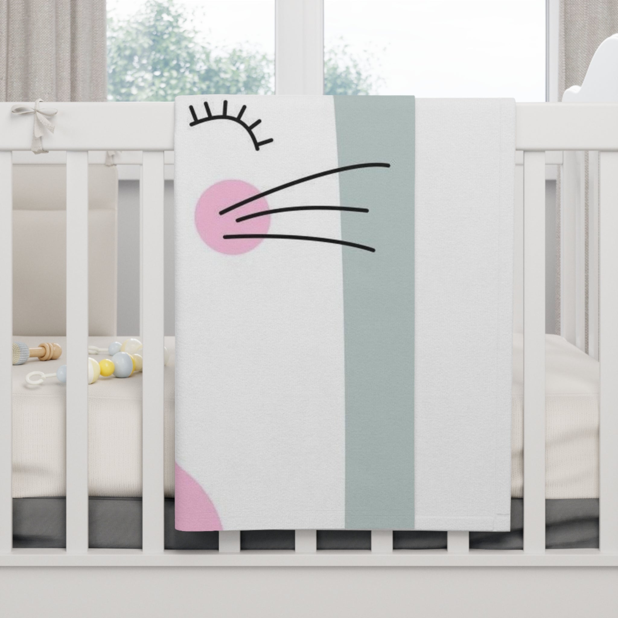 Cute Cat Baby Blanket — Soft Fleece Nursery Throw for Newborns & Toddlers