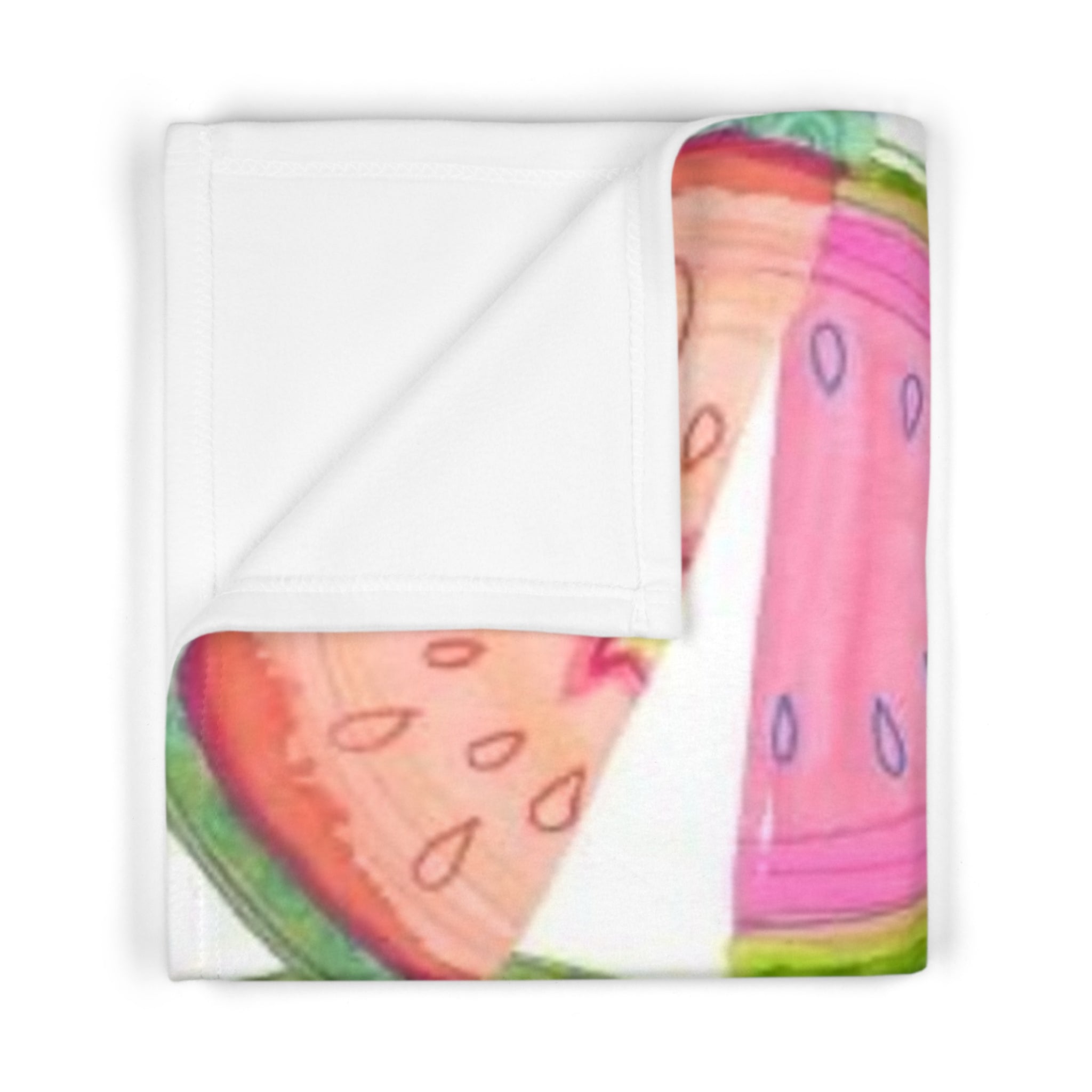 Watercolor Watermelon Baby Blanket — Soft Fleece Nursery Throw for Infants