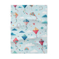 Kite Dreams Baby Fleece Blanket — Soft Pastel Kites & Clouds Newborn Throw