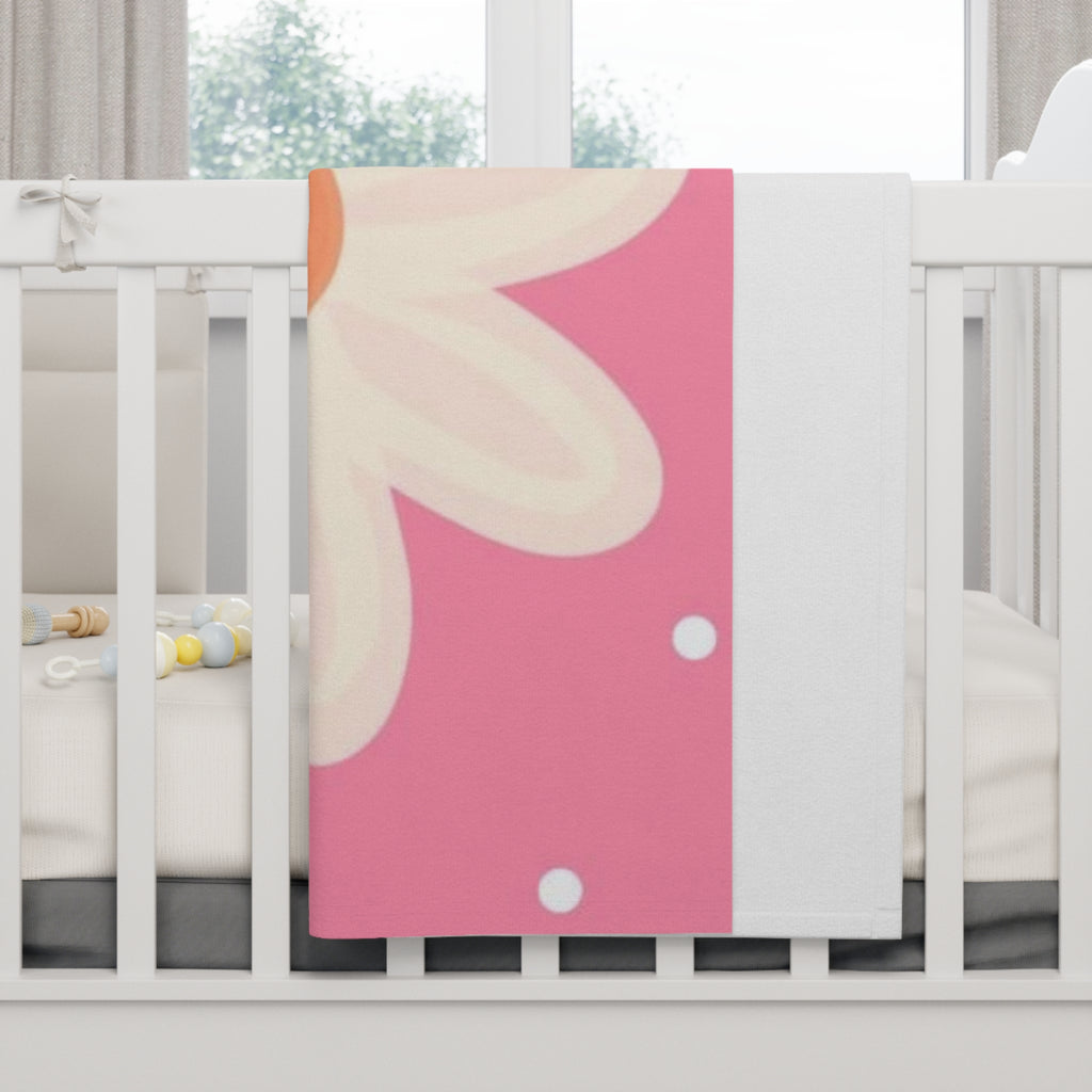 Pink Daisy Baby Blanket – Soft Fleece Floral Throw for Newborns & Nursery