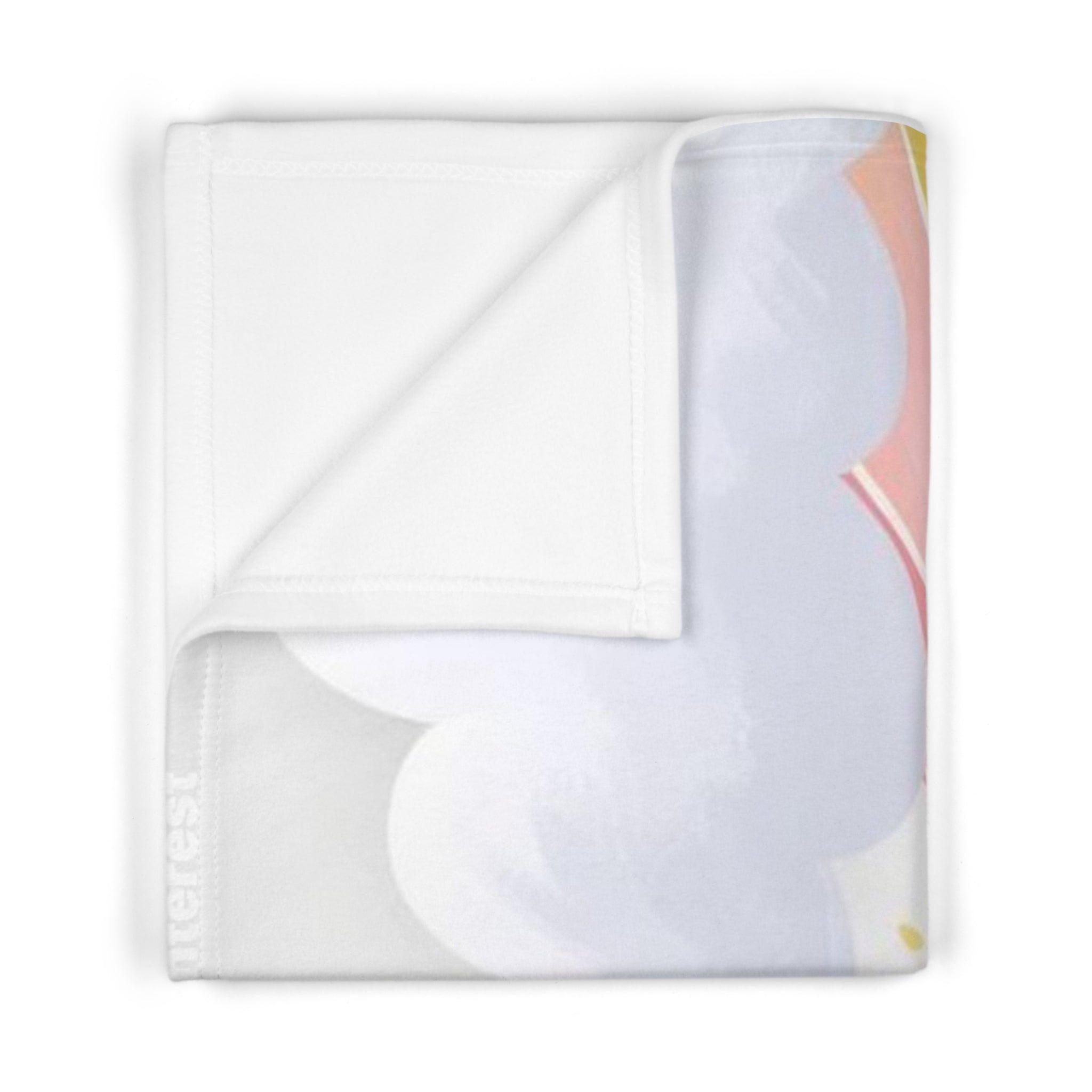 Pastel Rainbow Baby Blanket – Soft Fleece with Smiling Sun & Clouds