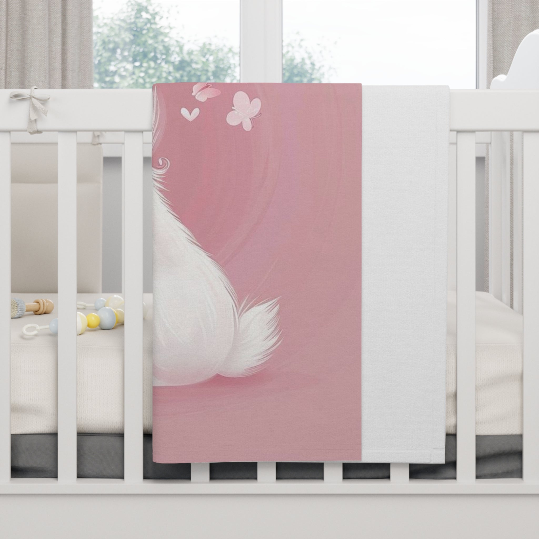 Pink Bunny Hugs Baby Blanket – Soft Fleece Newborn Swaddle