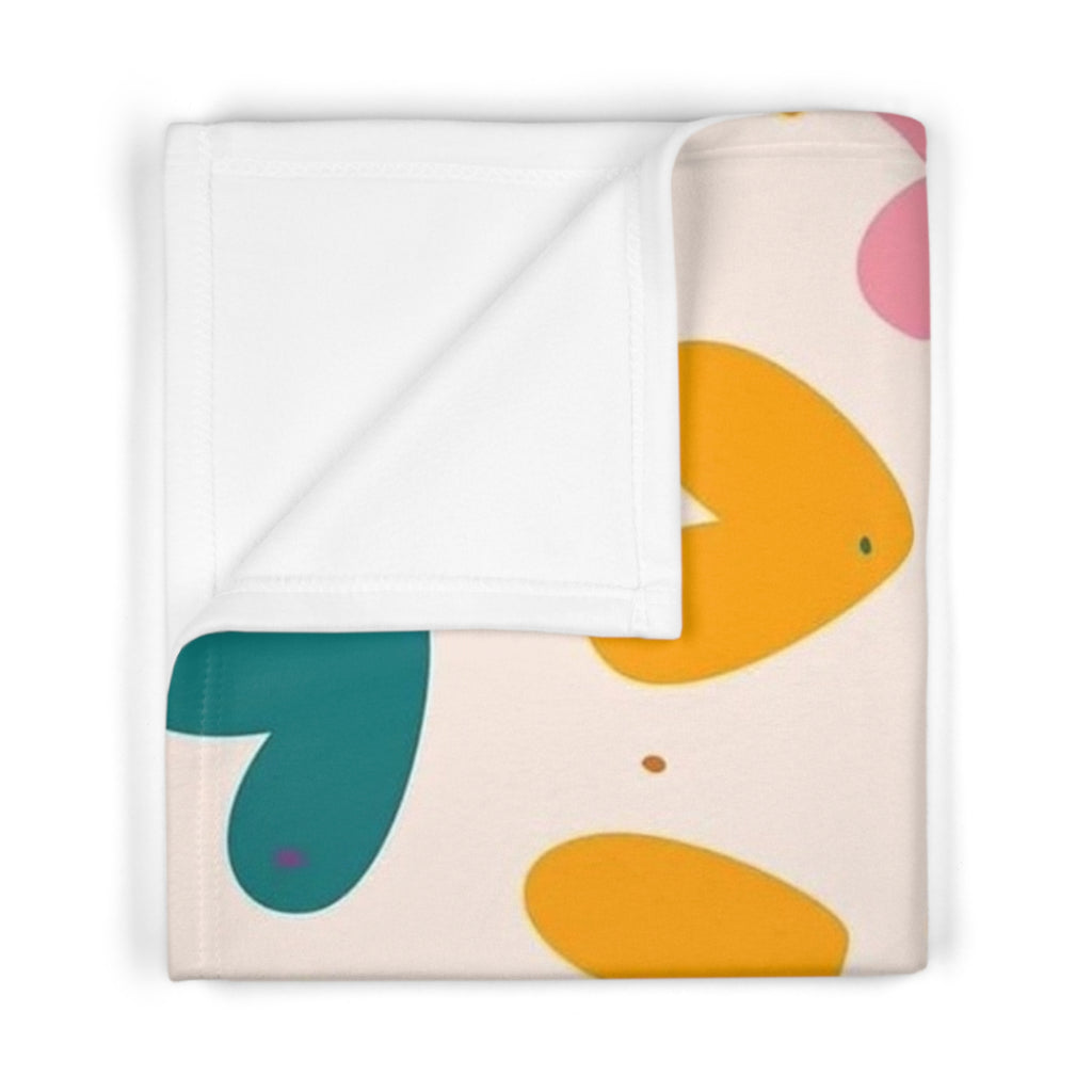 Colorful Heart Baby Blanket - Soft Fleece Nursery Throw