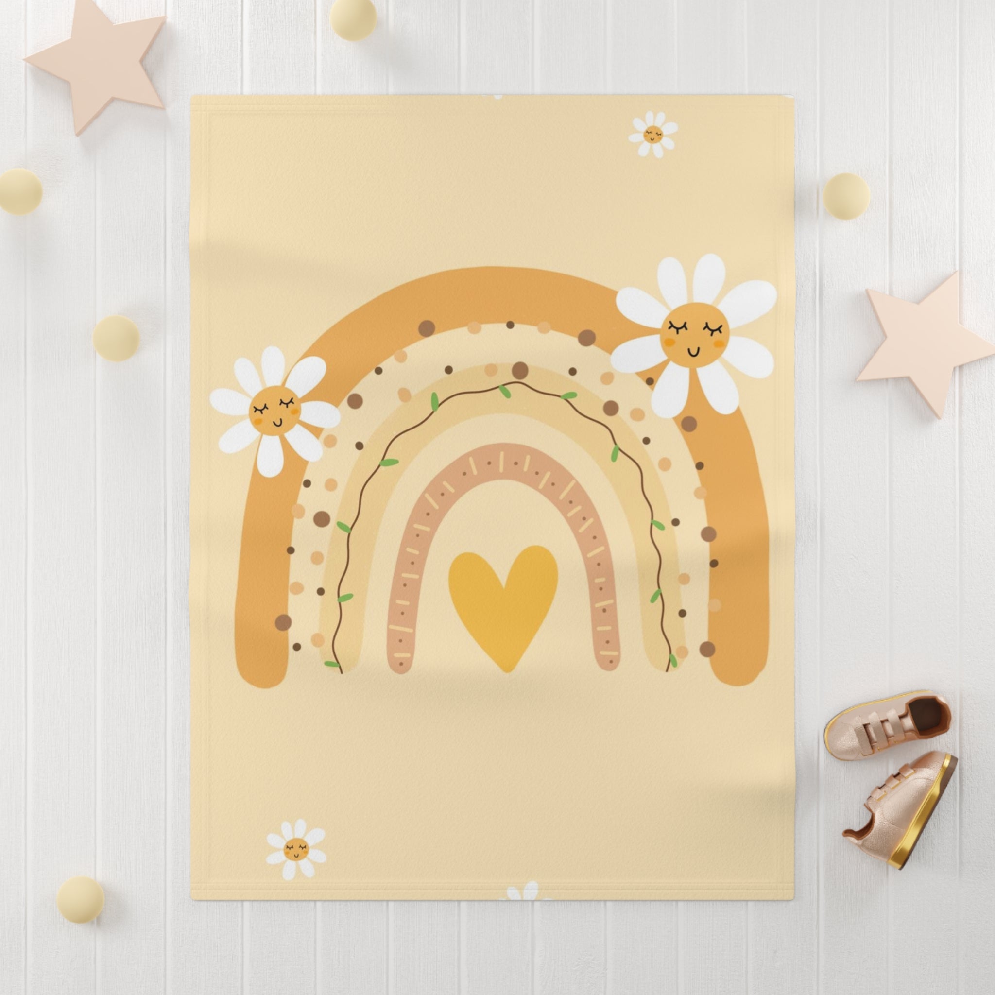 Baby Blanket — Sunny Daisy Rainbow Soft Fleece for Newborns & Nursery