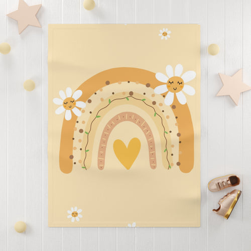 Baby Blanket — Sunny Daisy Rainbow Soft Fleece for Newborns & Nursery