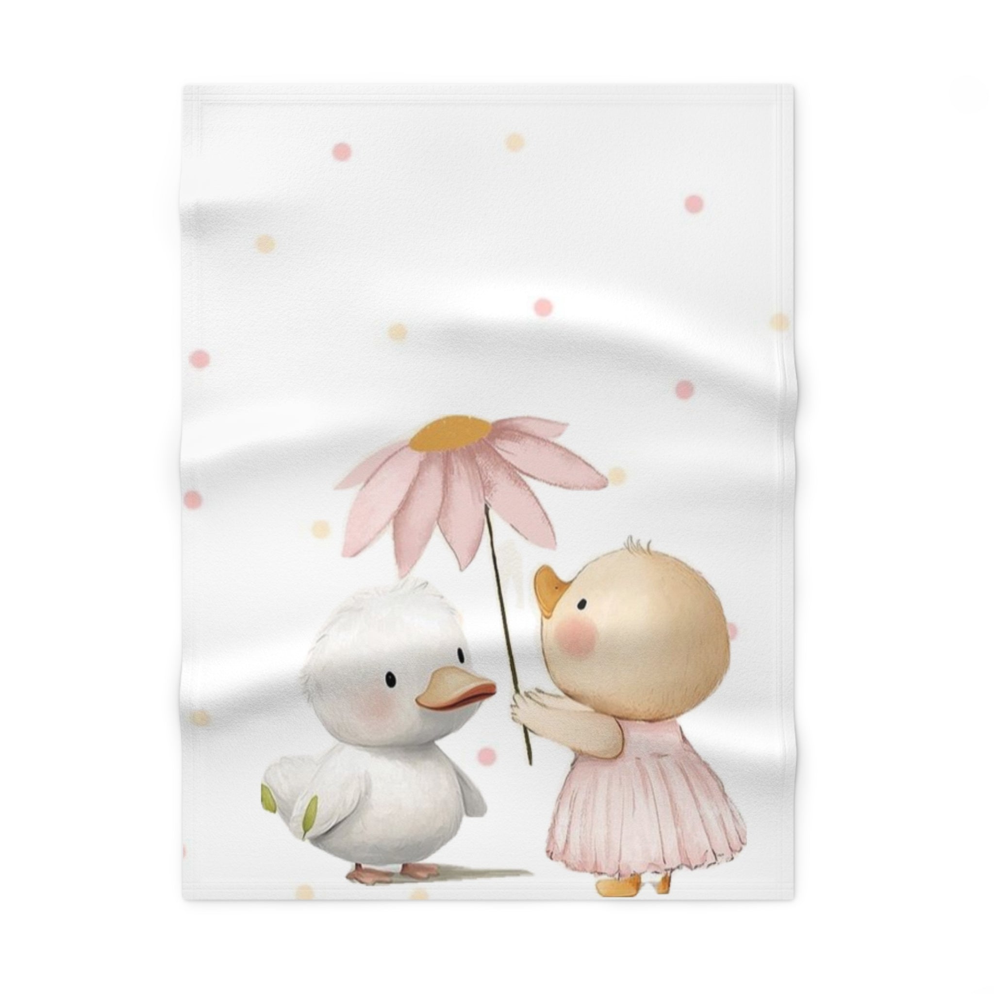 Baby Blanket - Cute Duck and Girl Floral Fleece Blanket for Newborns & Infant Gifts