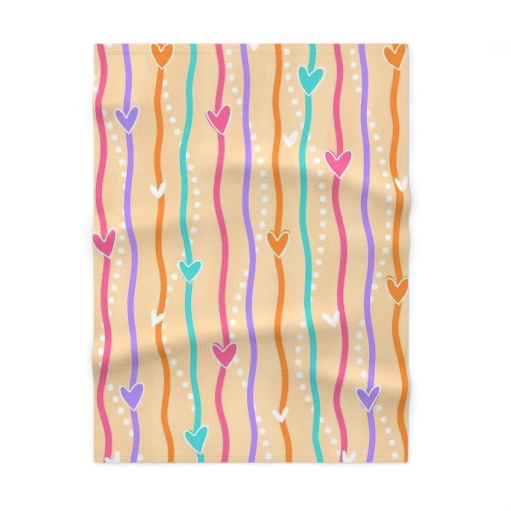 Hearts & Waves Baby Blanket – Soft Fleece Nursery Throw