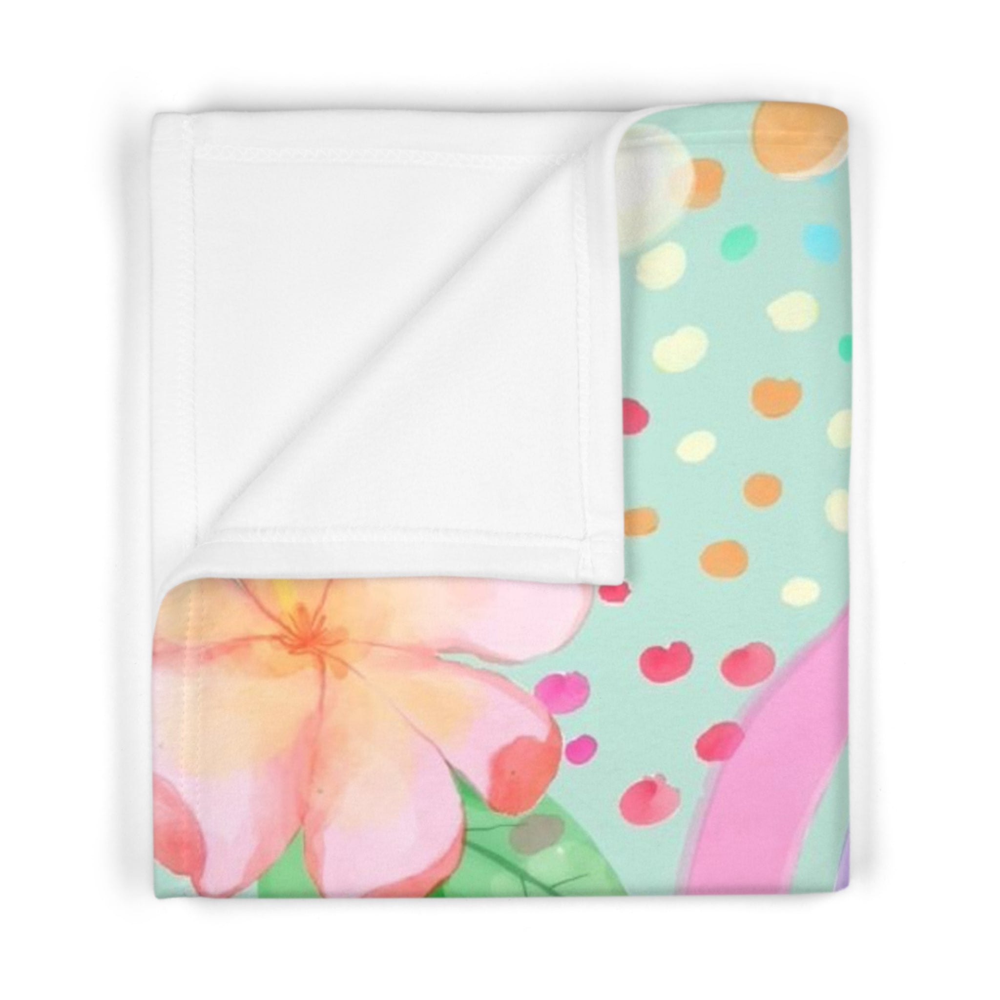 Pastel Rainbow Baby Blanket — Floral Butterfly Fleece Throw for Newborns & Nursery