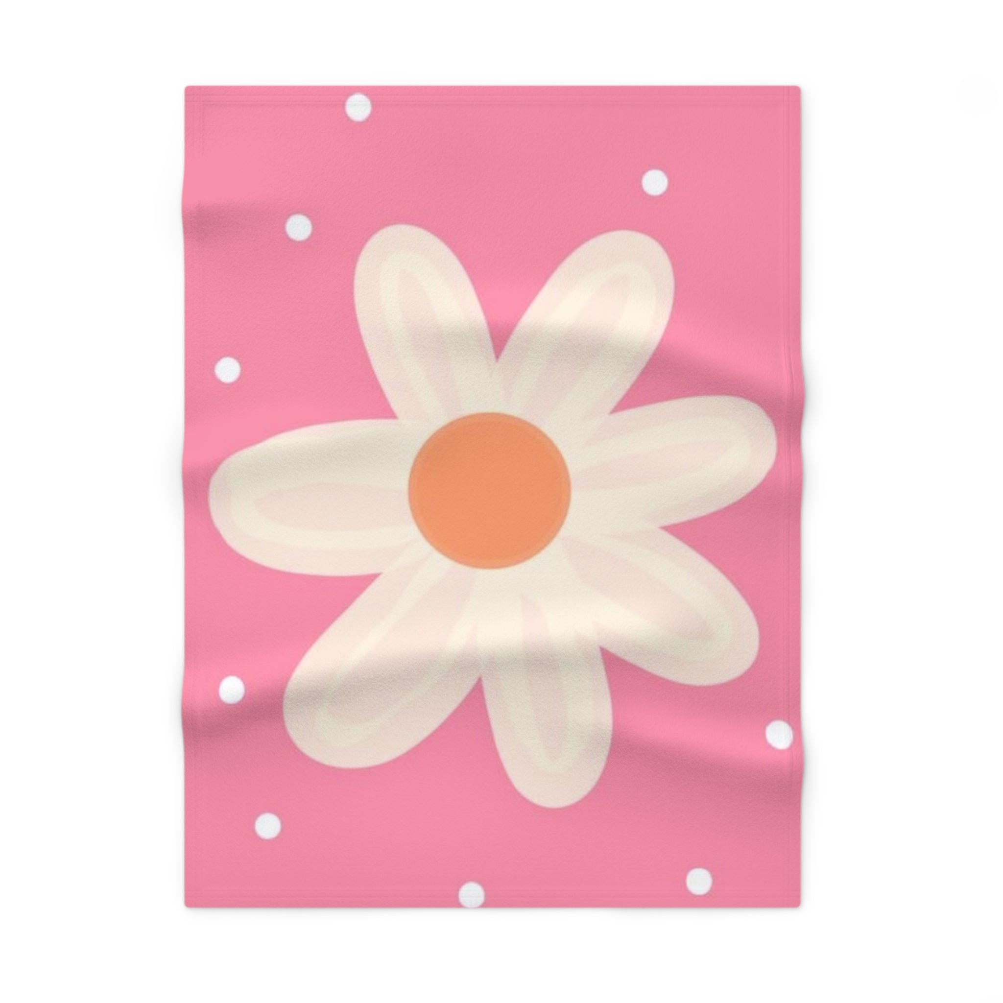 Pink Daisy Baby Blanket – Soft Fleece Floral Throw for Newborns & Nursery