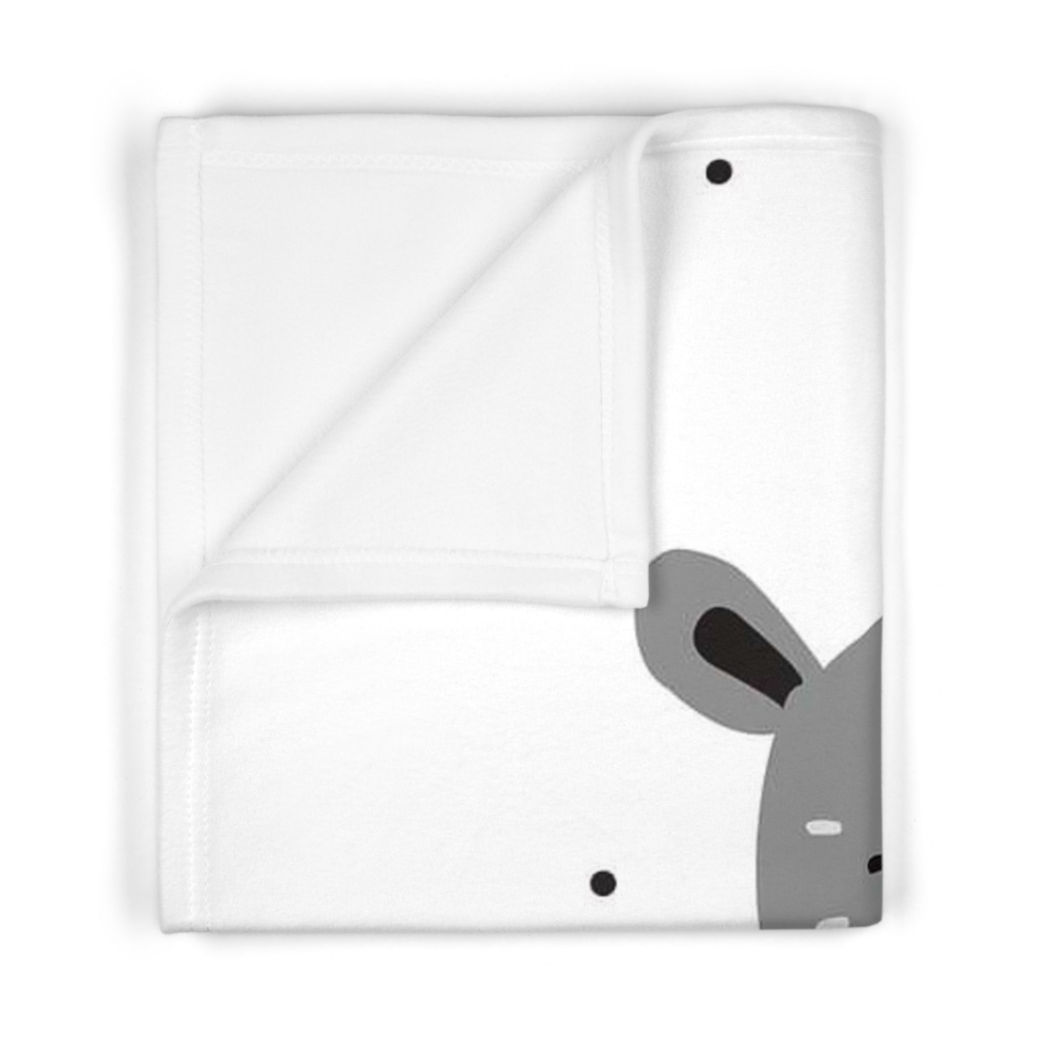 Hippo Baby Blanket — Soft Fleece Newborn Swaddle for Nursery, Cute Gray Hippo Design