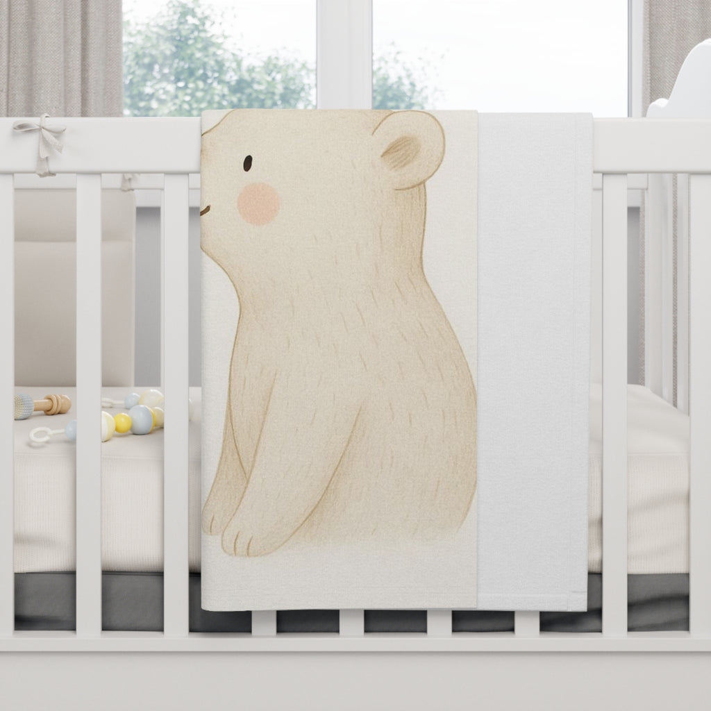 Cute Polar Bear Baby Blanket – Soft Fleece Nursery Throw with Mama & Baby Design